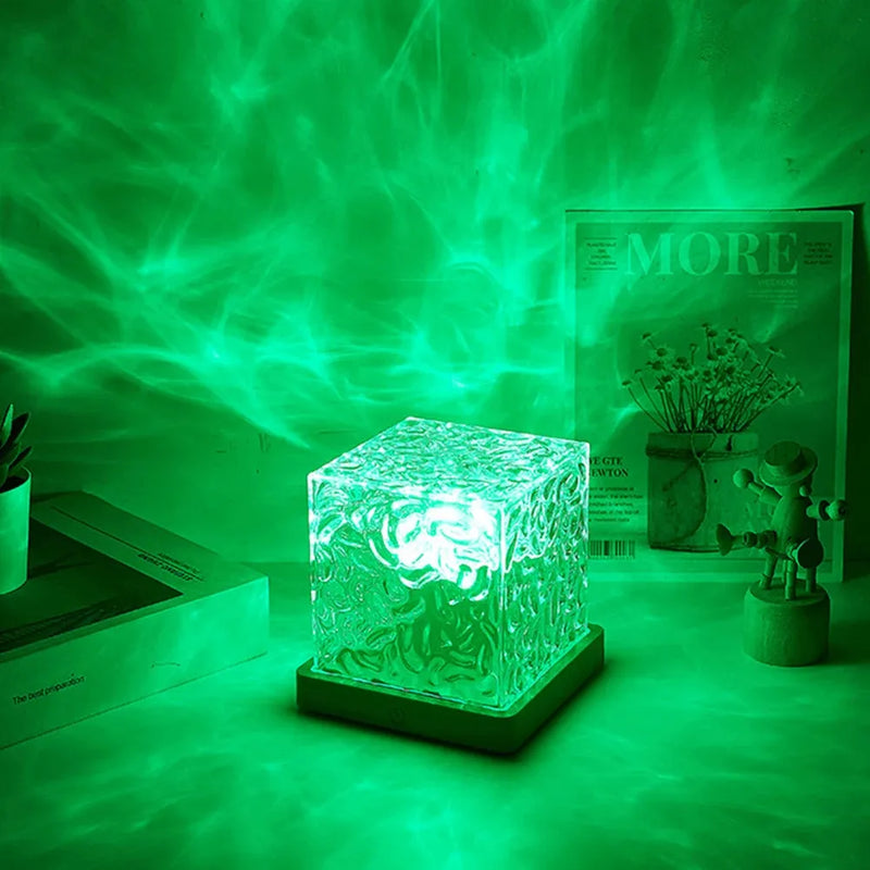 Lâmpada Cristal Aurora Boreal: Relaxe e Decore com a Magia do Ártico - vinte87