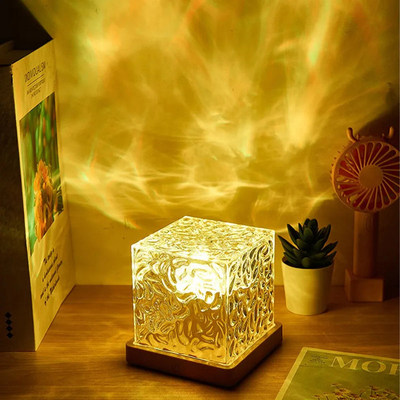 Lâmpada Cristal Aurora Boreal: Relaxe e Decore com a Magia do Ártico - vinte87