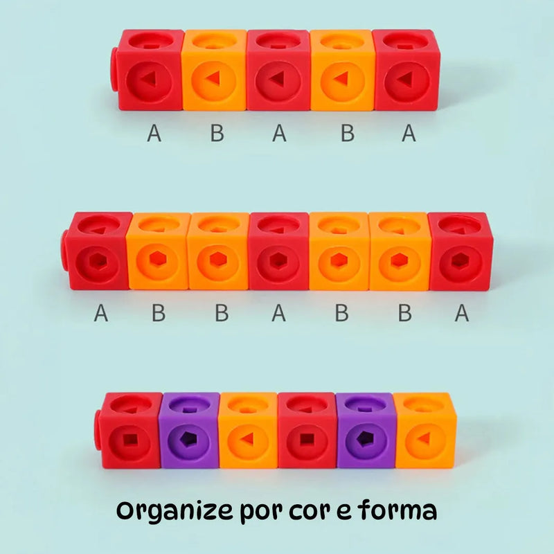 Blocos de Montar Matemáticos - Jogo Educativo de Encaixe 3D Montessori para Crianças