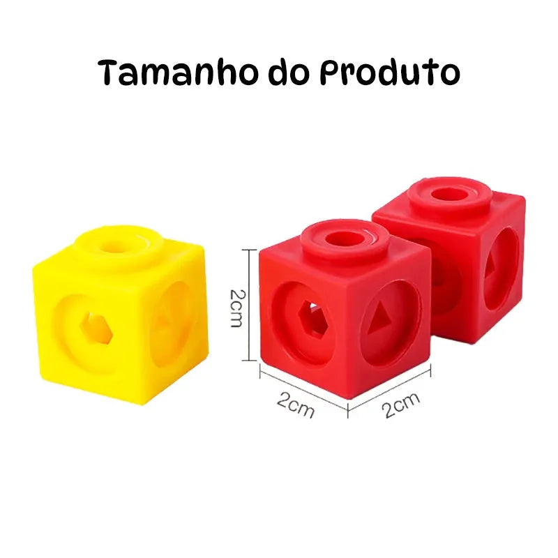 Blocos de Montar Matemáticos - Jogo Educativo de Encaixe 3D Montessori para Crianças