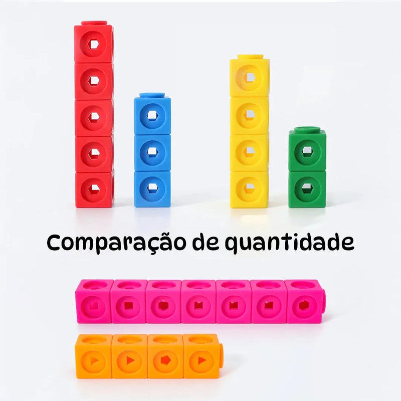 Blocos de Montar Matemáticos - Jogo Educativo de Encaixe 3D Montessori para Crianças