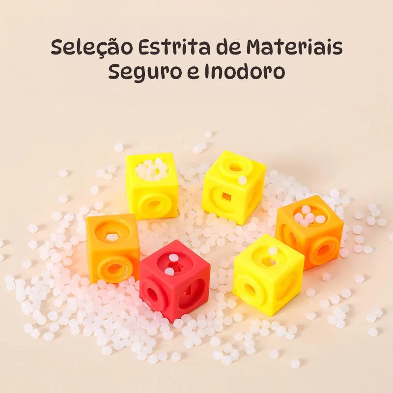 Blocos de Montar Matemáticos - Jogo Educativo de Encaixe 3D Montessori para Crianças