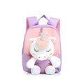 Mochila Escolar Infantil Feminina  Primário  Design De Pelúcia Unicórnio