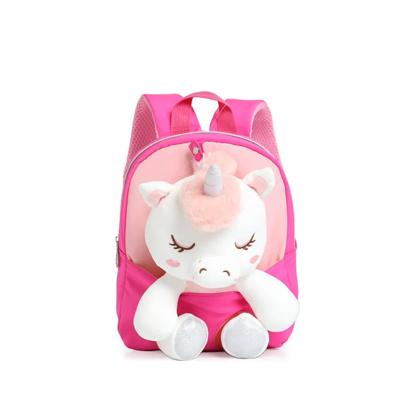 Mochila Escolar Infantil Feminina  Primário  Design De Pelúcia Unicórnio