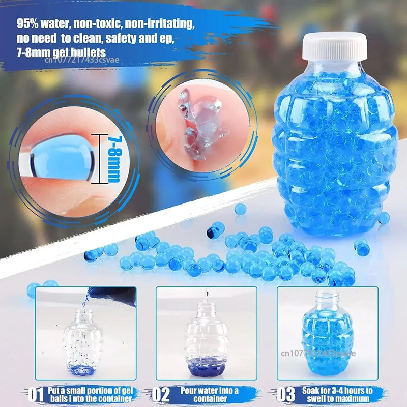 Bolinha de Gel 7-8mm para Jogos ao Ar Livre – Sustentável e Divertido!