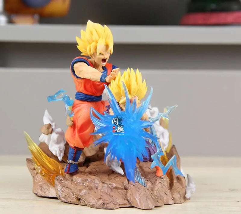 Figura de Ação Dragon Ball Z - Son Goku e Son Gohan Super Saiyan 23cm