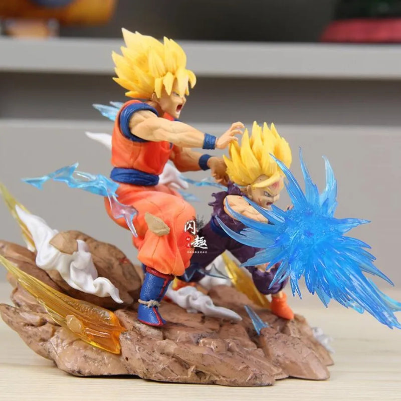 Figura de Ação Dragon Ball Z - Son Goku e Son Gohan Super Saiyan 23cm