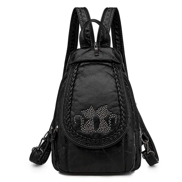 Mochila De Passeio  Casual Feminina Detalhe De Pedras