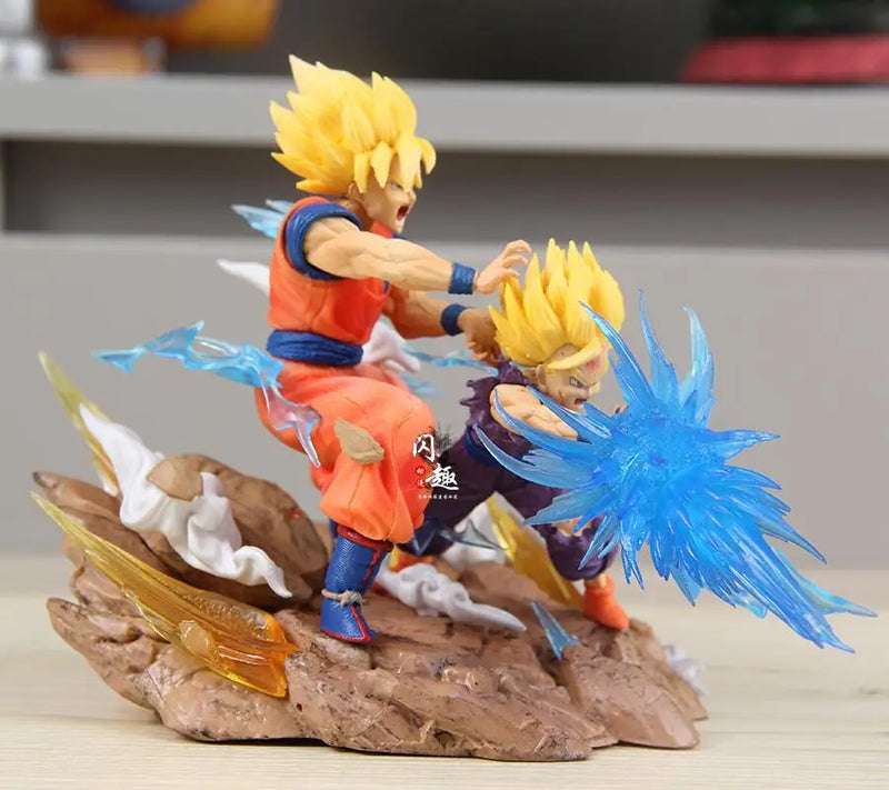 Figura de Ação Dragon Ball Z - Son Goku e Son Gohan Super Saiyan 23cm