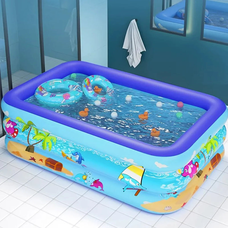 Piscina Inflável | Tamanho Família | Retangular, Perfeito ao Lazer em Família ao ar livre, 120cm