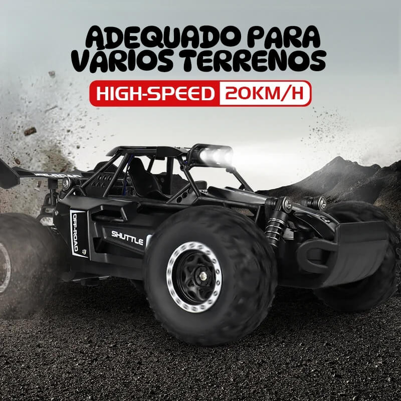 Carro RC Off-Road 2WD com Luz LED 1:16 – Alta Velocidade para Drift e Aventura